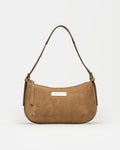 Cartera al hombro Mia en cuero gamuza