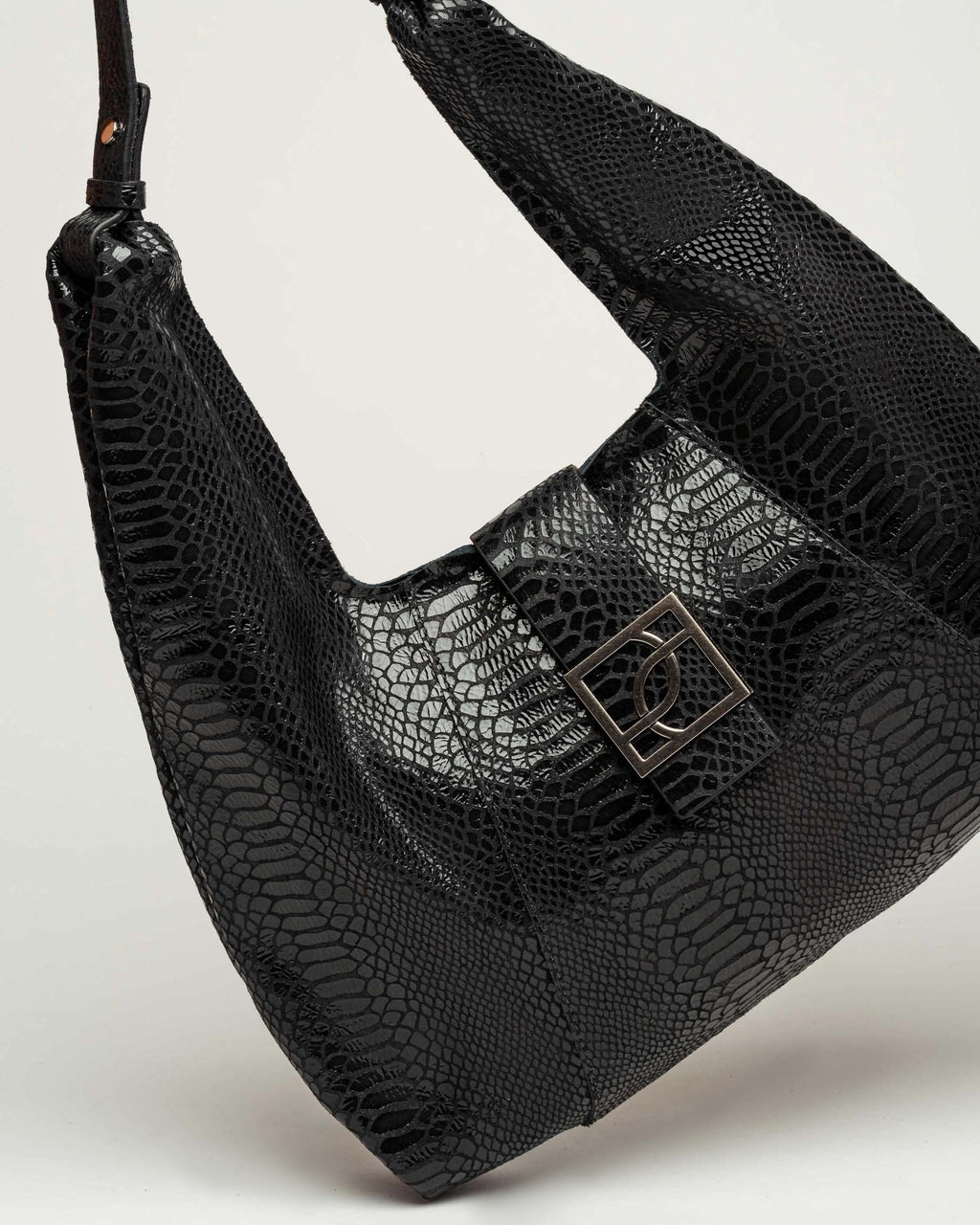 Bolso Signature en cuero gamuza anaconda