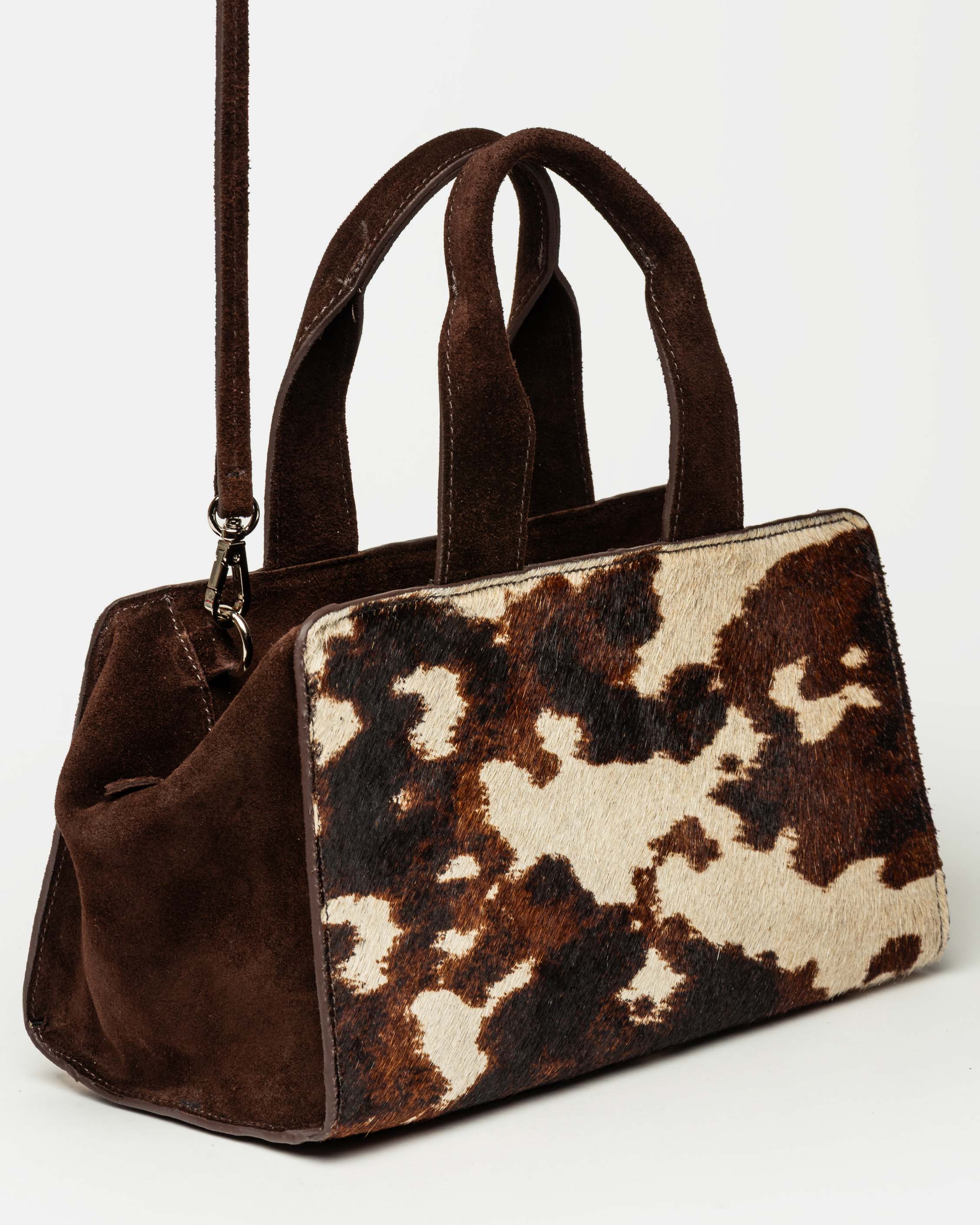 Cartera de mano Mila en cuero pelo