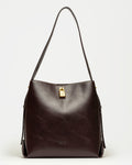 Bolso The Lock en efecto cuero liso