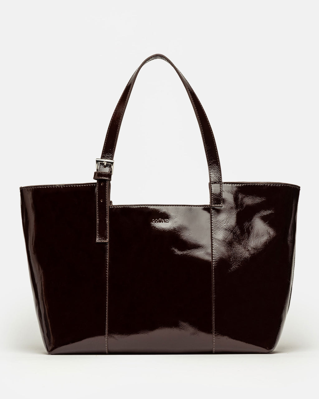 Bolso The Icon en cuero charol arrugado