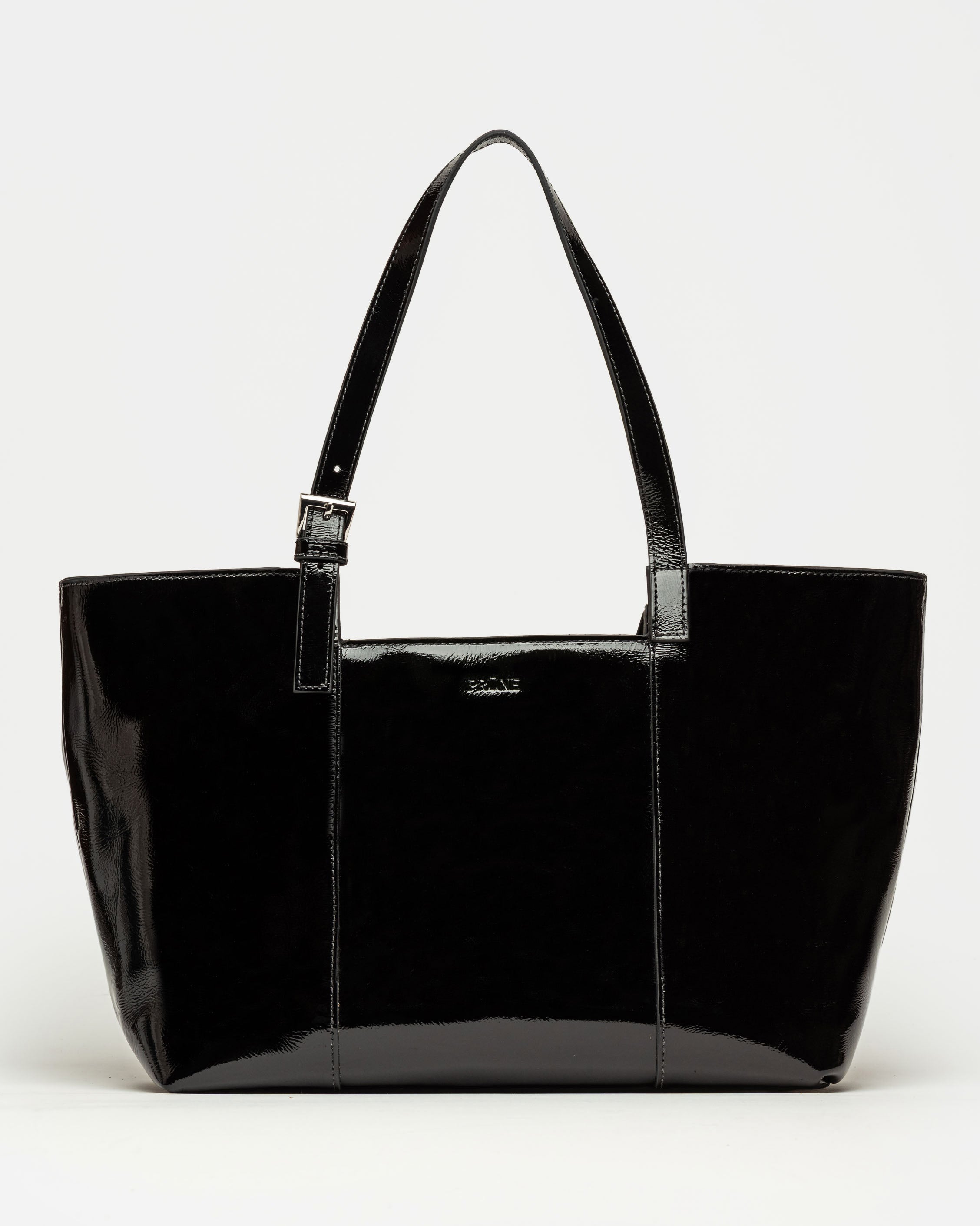 Bolso The Icon en cuero charol arrugado