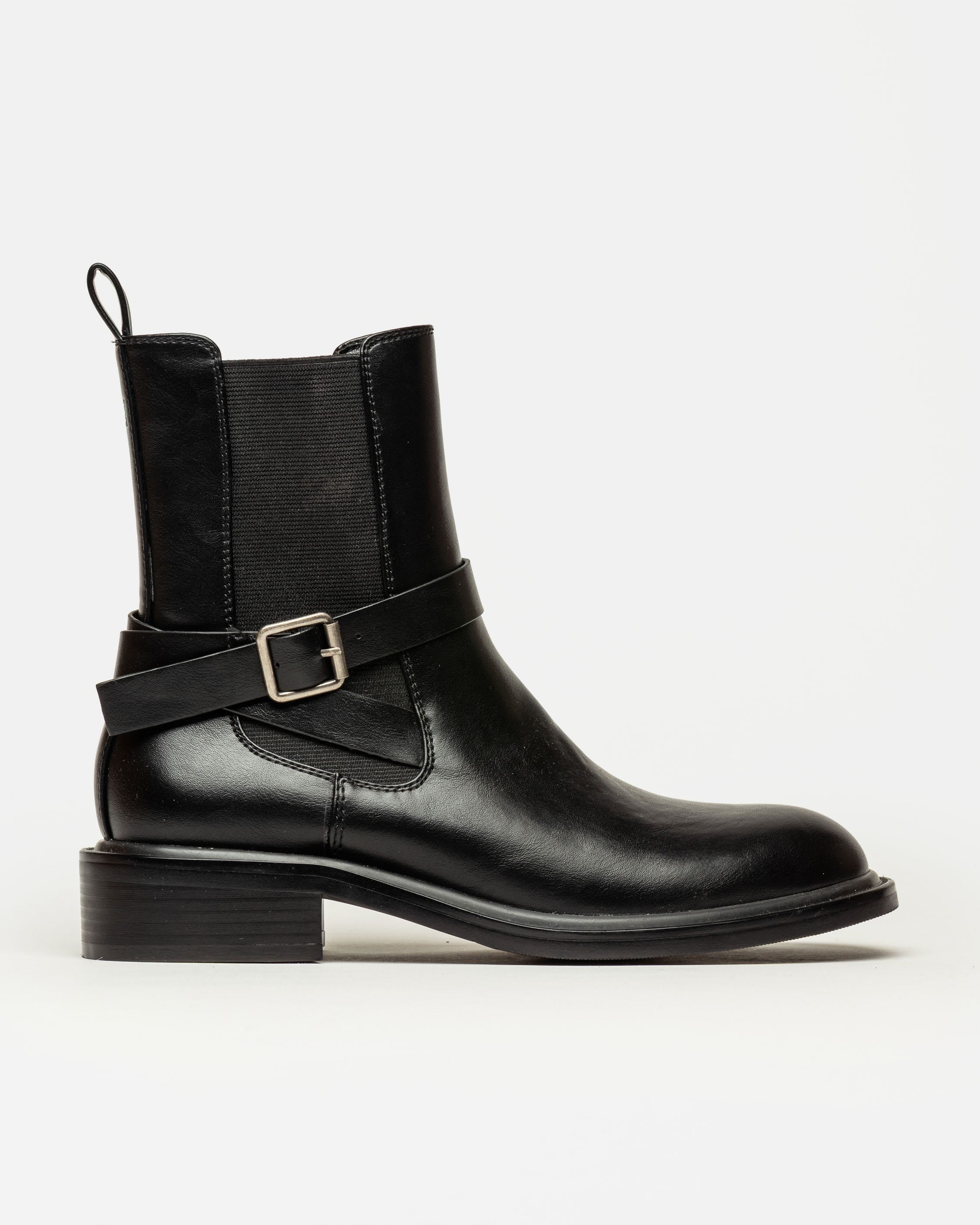 Bota caña media York en efecto cuero